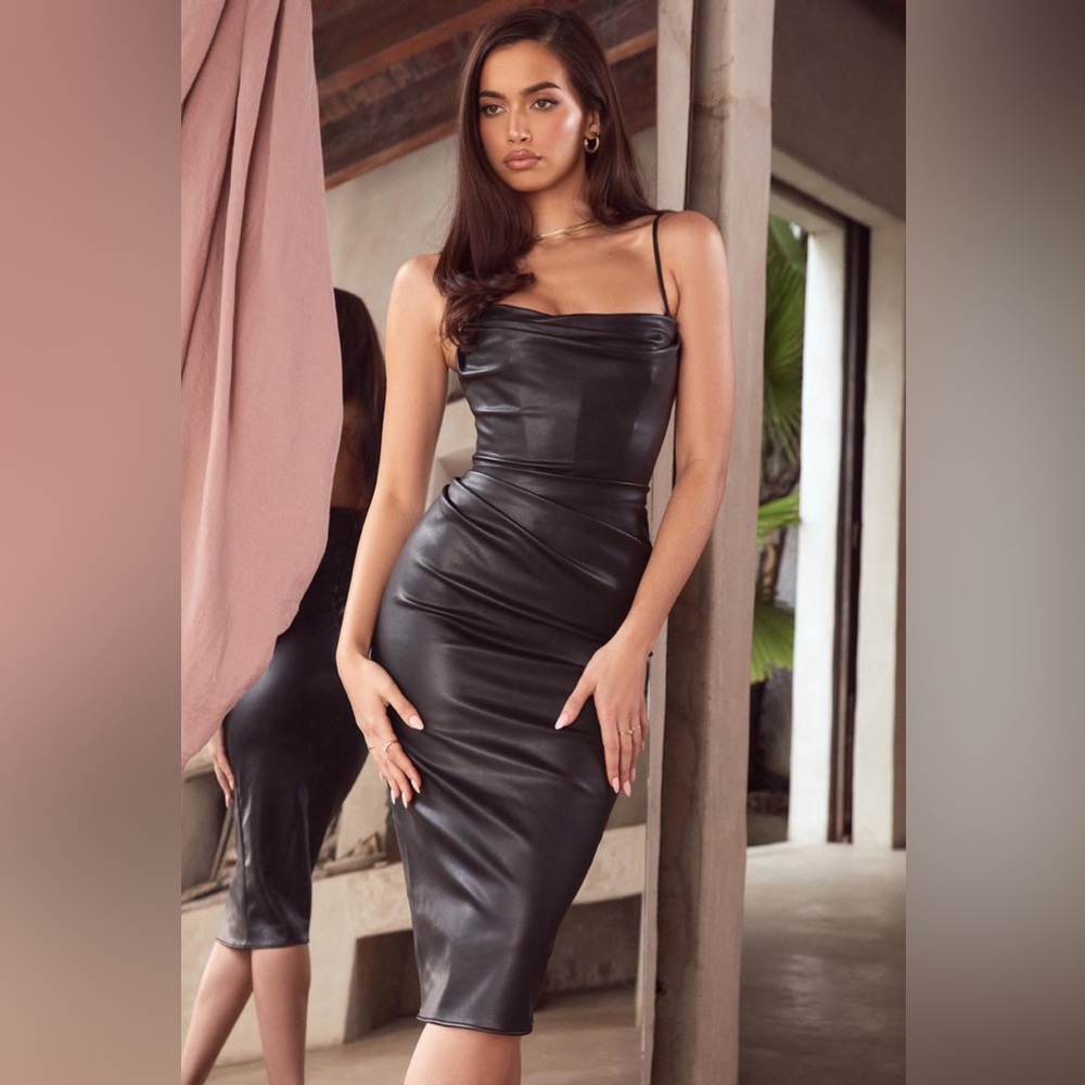 HOUSE OF CB LONDON - Black Vegan Leather Luanne Dress